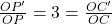 \frac{OP'}{OP}=3=\frac{OC'}{OC}