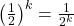 \left(\frac{1}{2} \right)^k = \frac{1}{2^k}